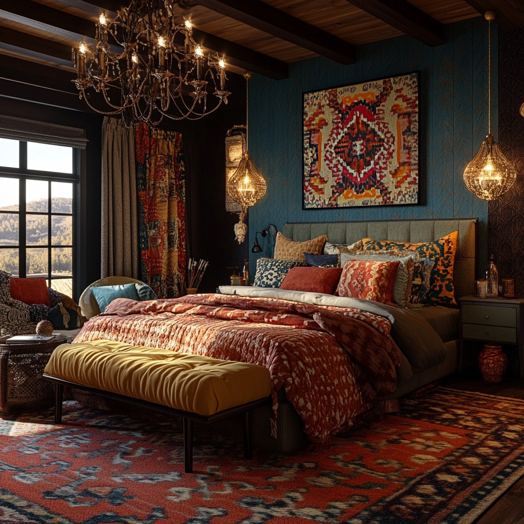 eclectic farmhouse bedroom 42