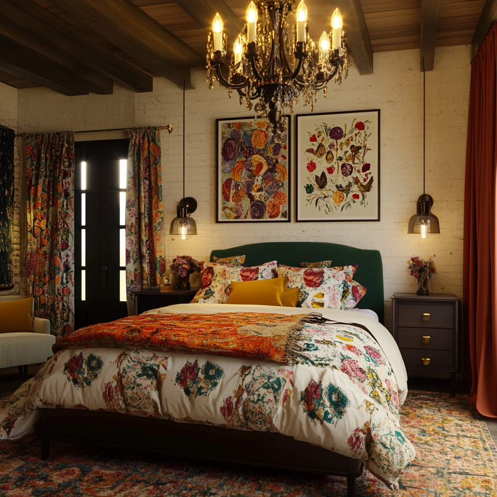 eclectic farmhouse bedroom 43
