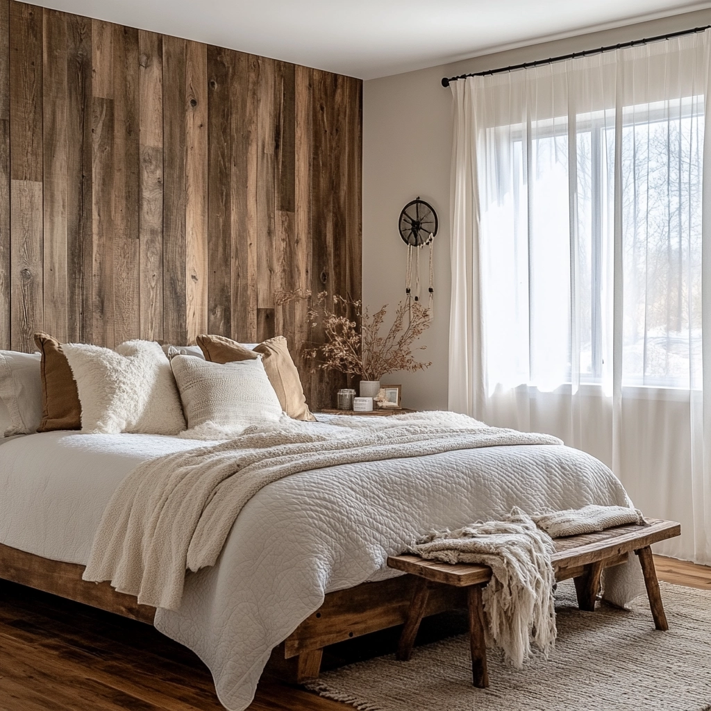 farmhouse accent wall bedroom 1