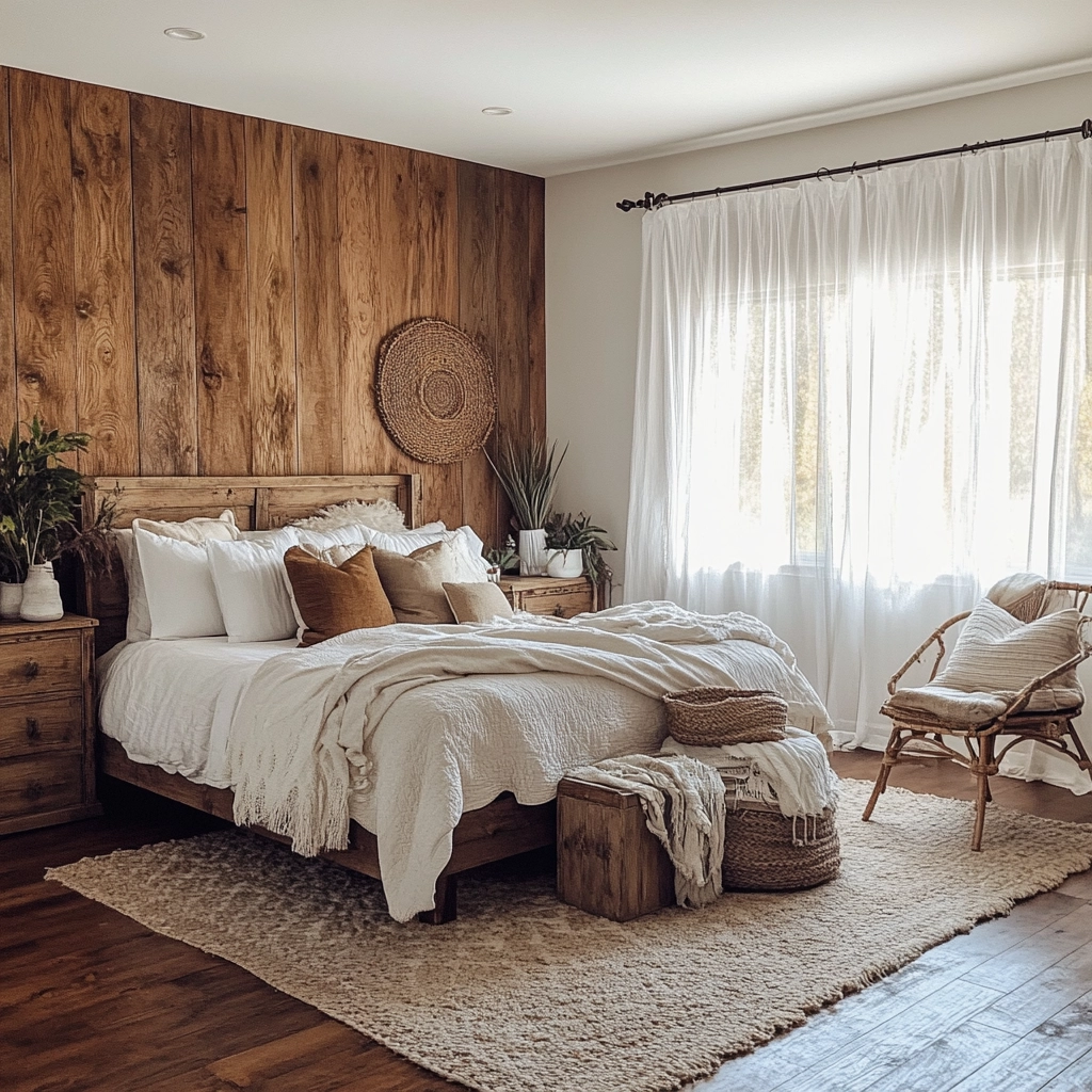 farmhouse accent wall bedroom 2