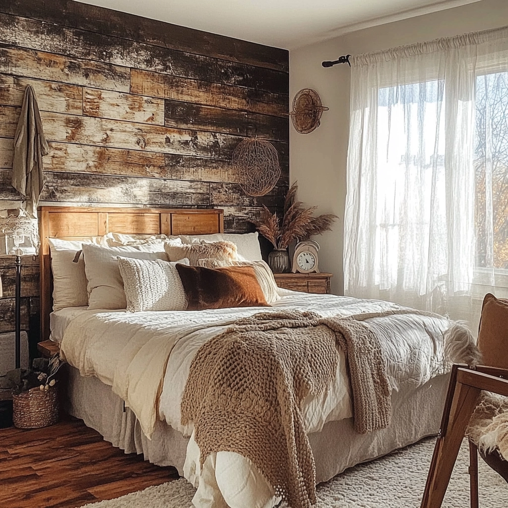 farmhouse accent wall bedroom 3