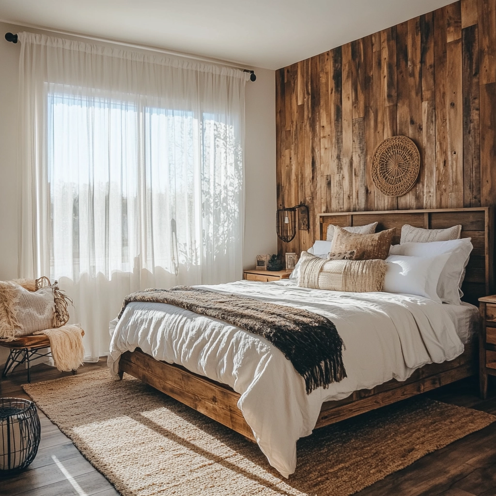 farmhouse accent wall bedroom 4