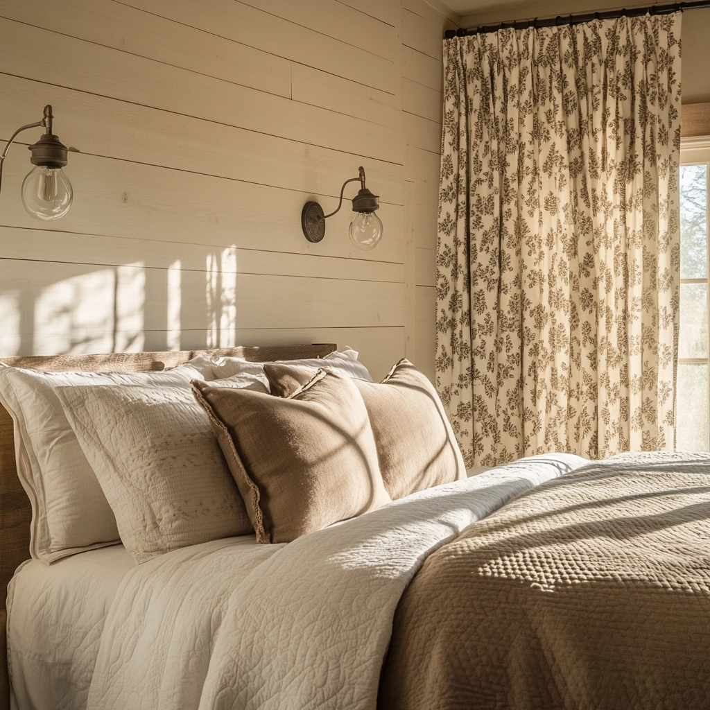 farmhouse accent wall bedroom 41