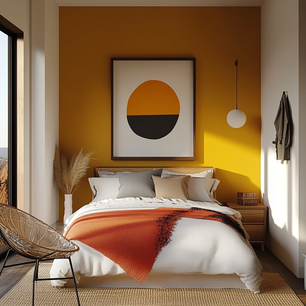 farmhouse accent wall bedroom 73