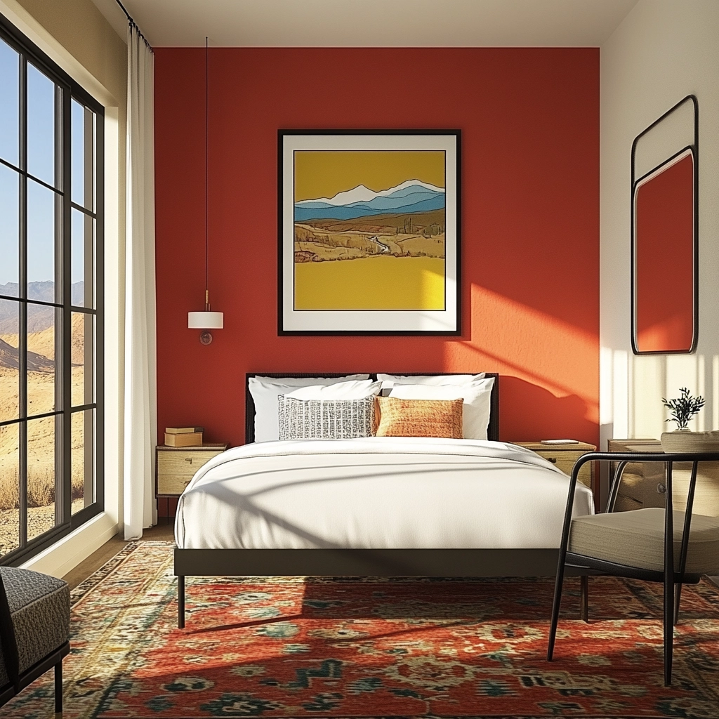 farmhouse accent wall bedroom 74