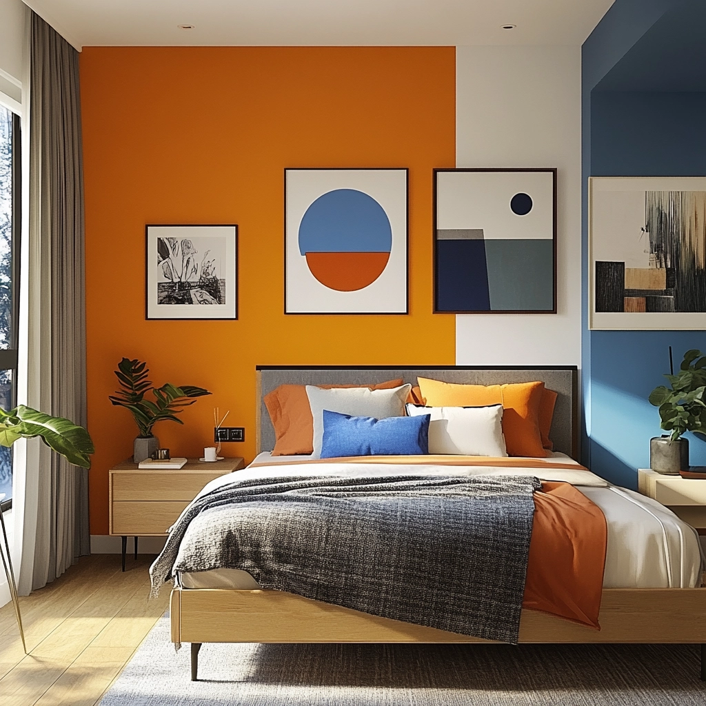 farmhouse accent wall bedroom 75