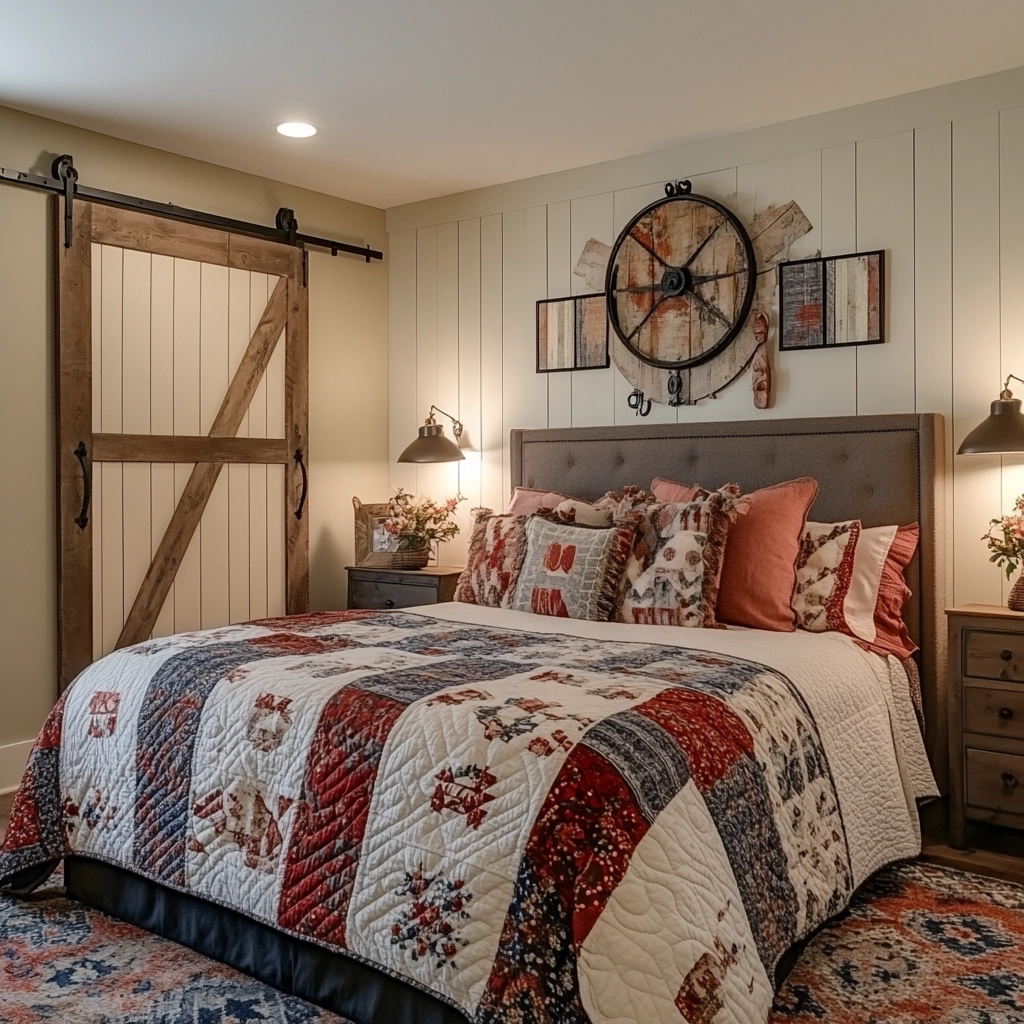 farmhouse accent wall bedroom 77