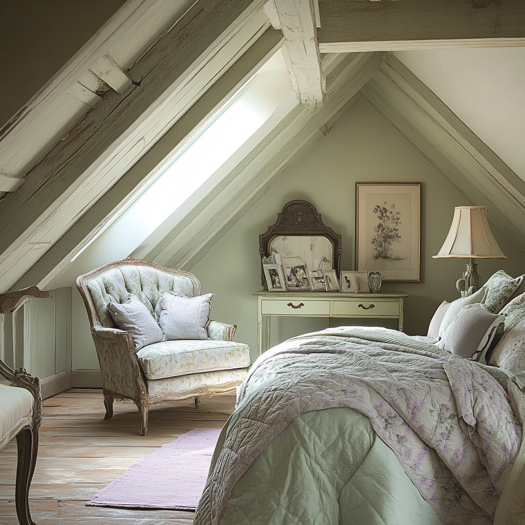 farmhouse attic bedroom 37