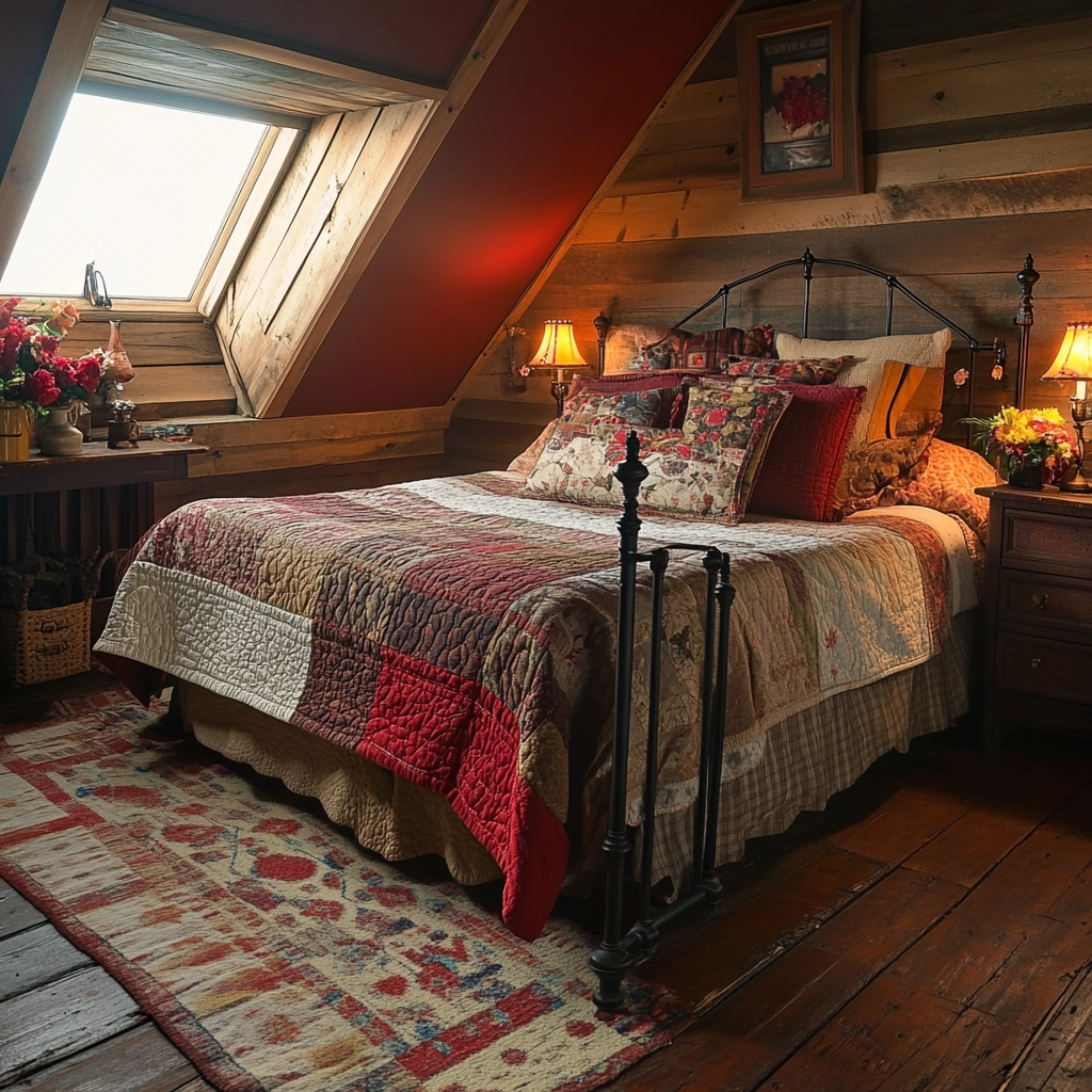 farmhouse attic bedroom 63