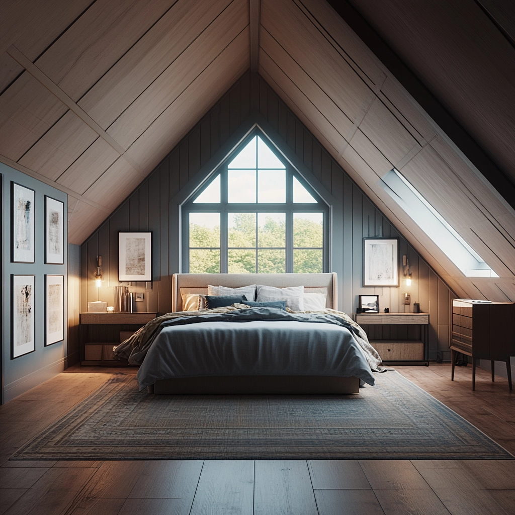 farmhouse attic bedroom 76