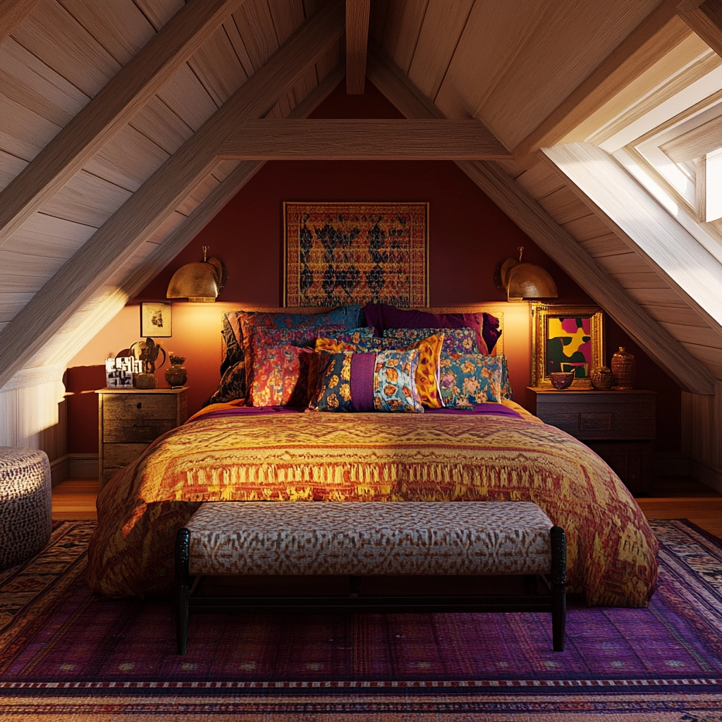 farmhouse attic bedroom 79