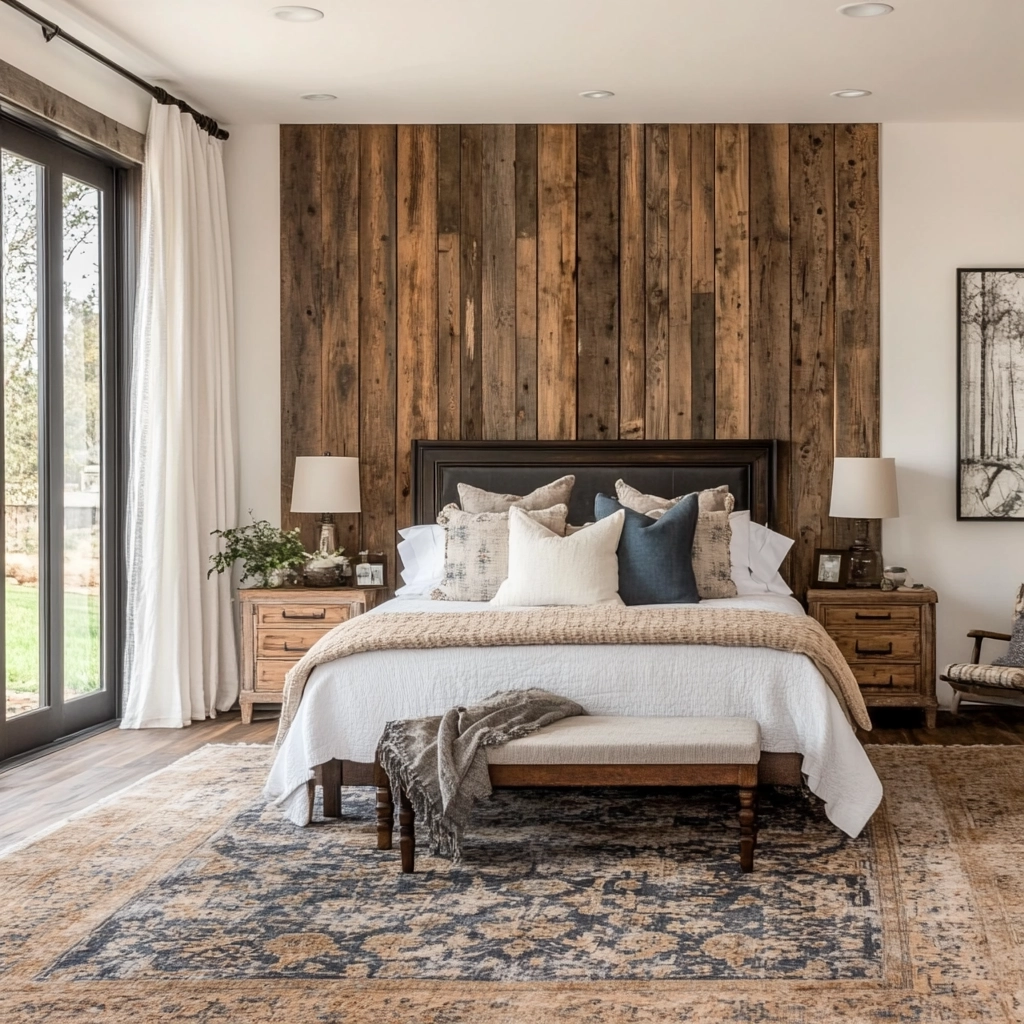 farmhouse bedroom accent wall 2