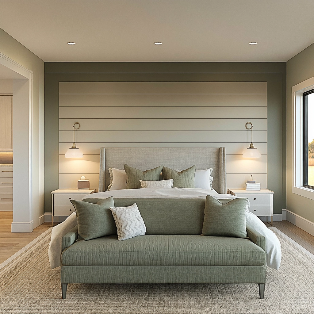 farmhouse bedroom accent wall 27