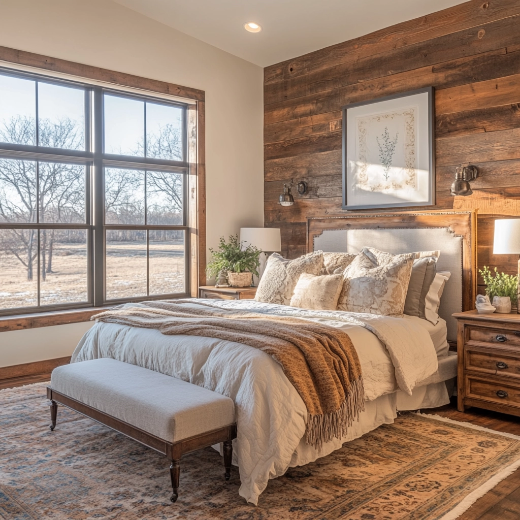 farmhouse bedroom accent wall 3