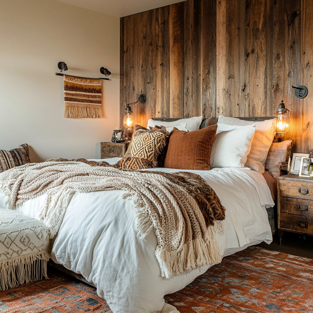 farmhouse bedroom accent wall ideas 2