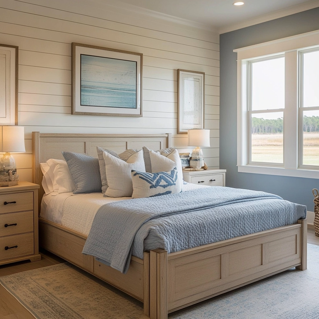farmhouse bedroom accent wall ideas 25