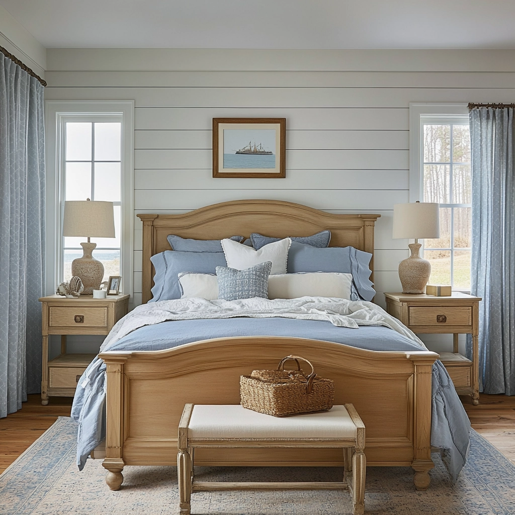 farmhouse bedroom accent wall ideas 26