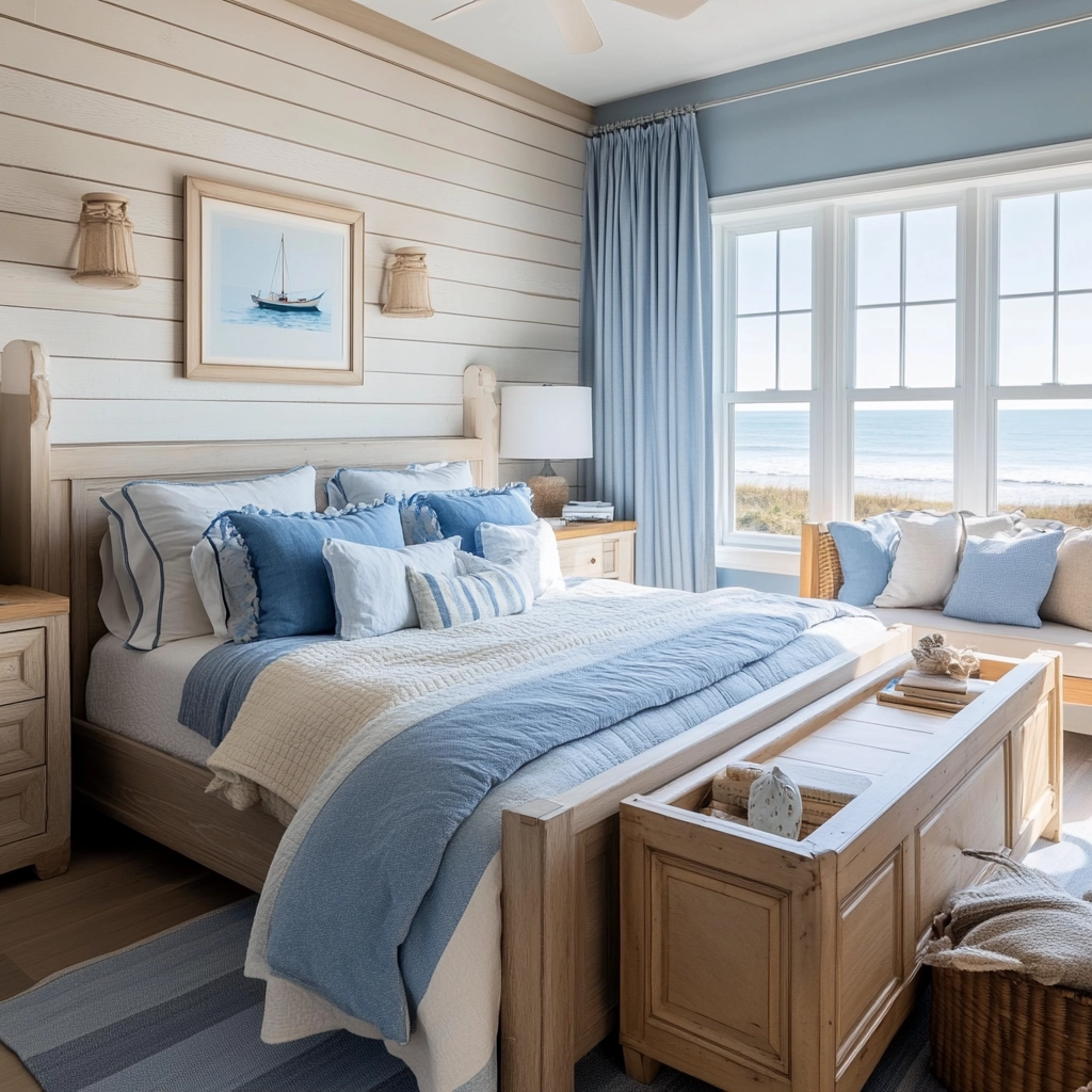 farmhouse bedroom accent wall ideas 27