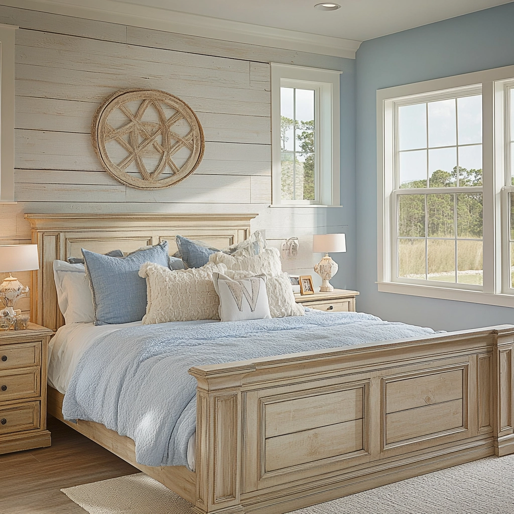 farmhouse bedroom accent wall ideas 28