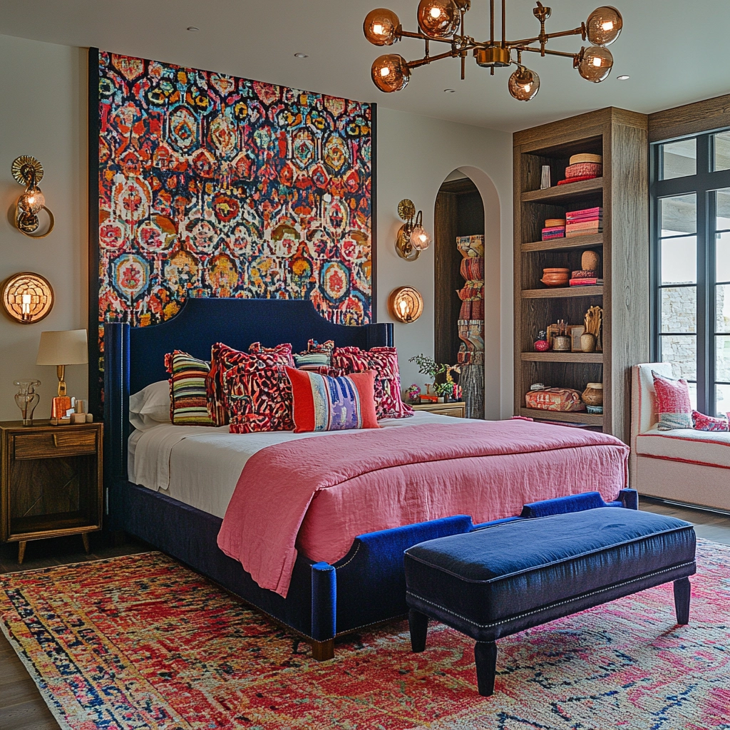 farmhouse bedroom accent wall ideas 35