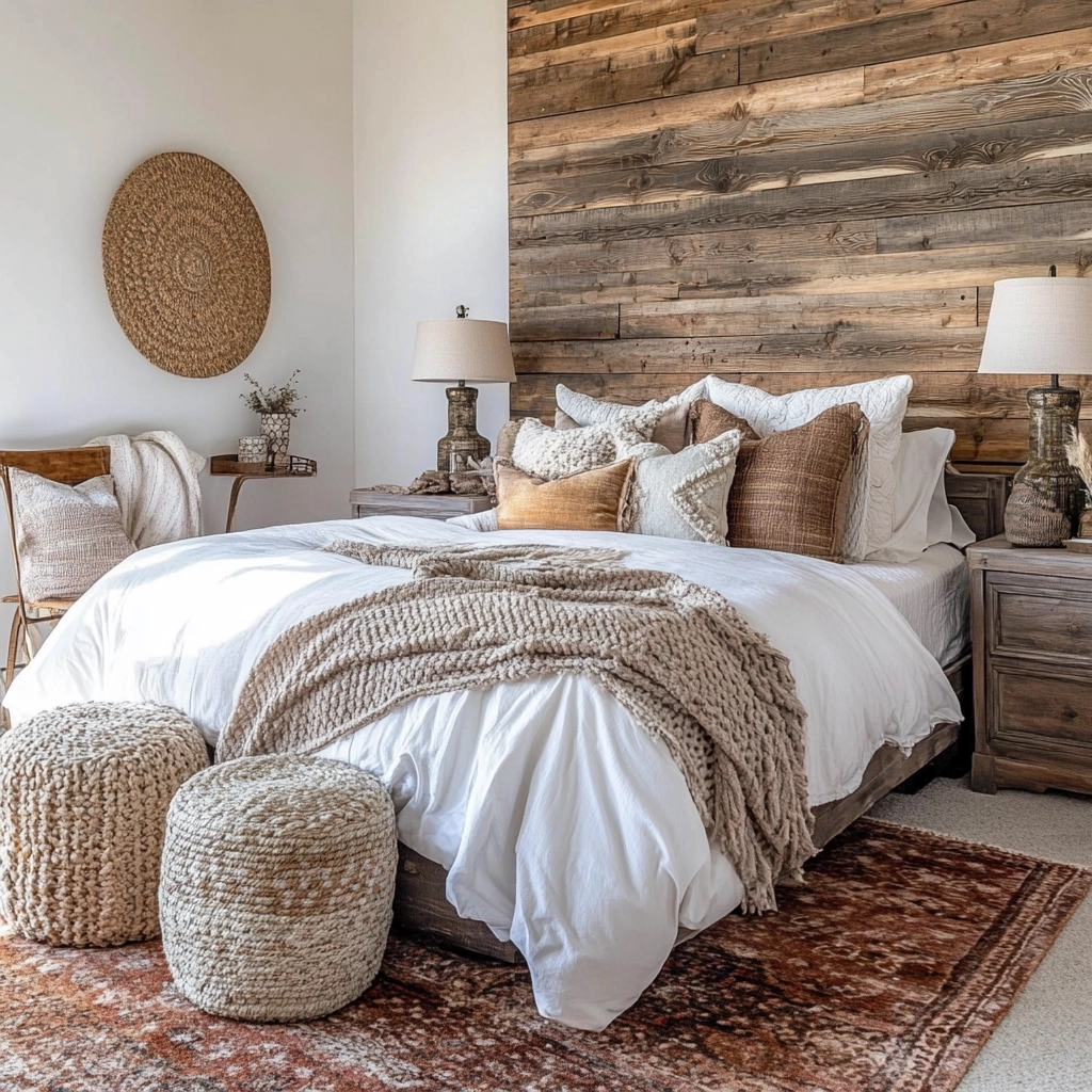 farmhouse bedroom accent wall ideas 4