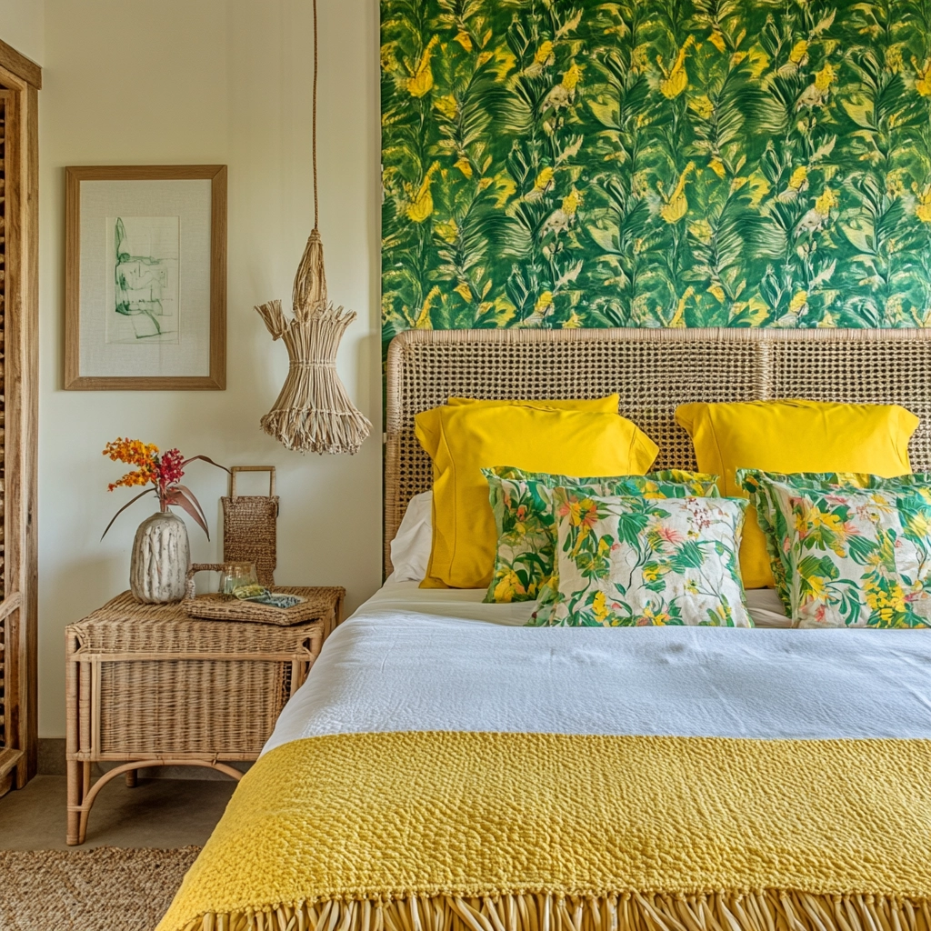 farmhouse bedroom accent wall ideas 43