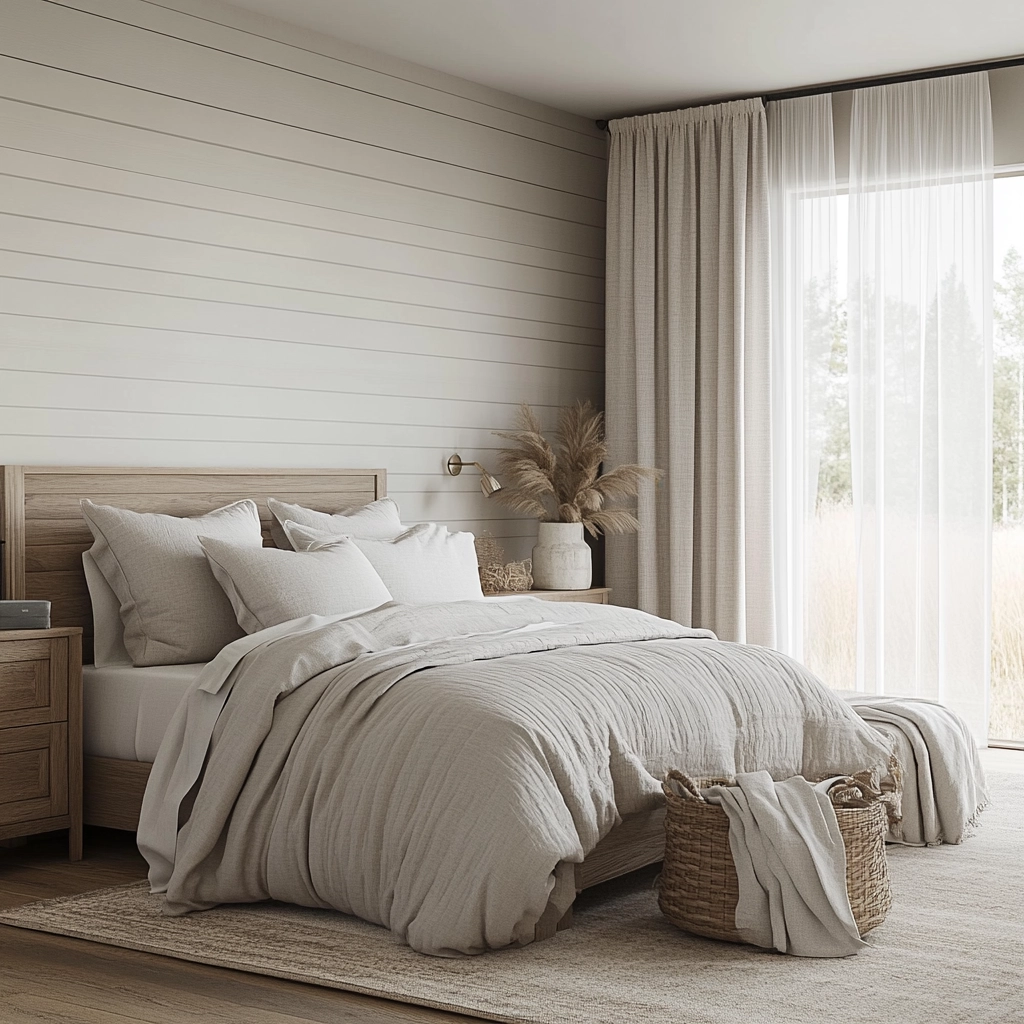 farmhouse bedroom accent wall ideas 5