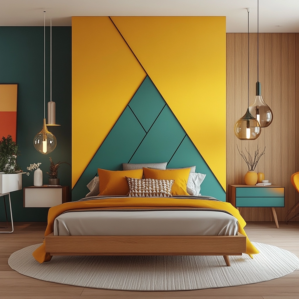 farmhouse bedroom accent wall ideas 58