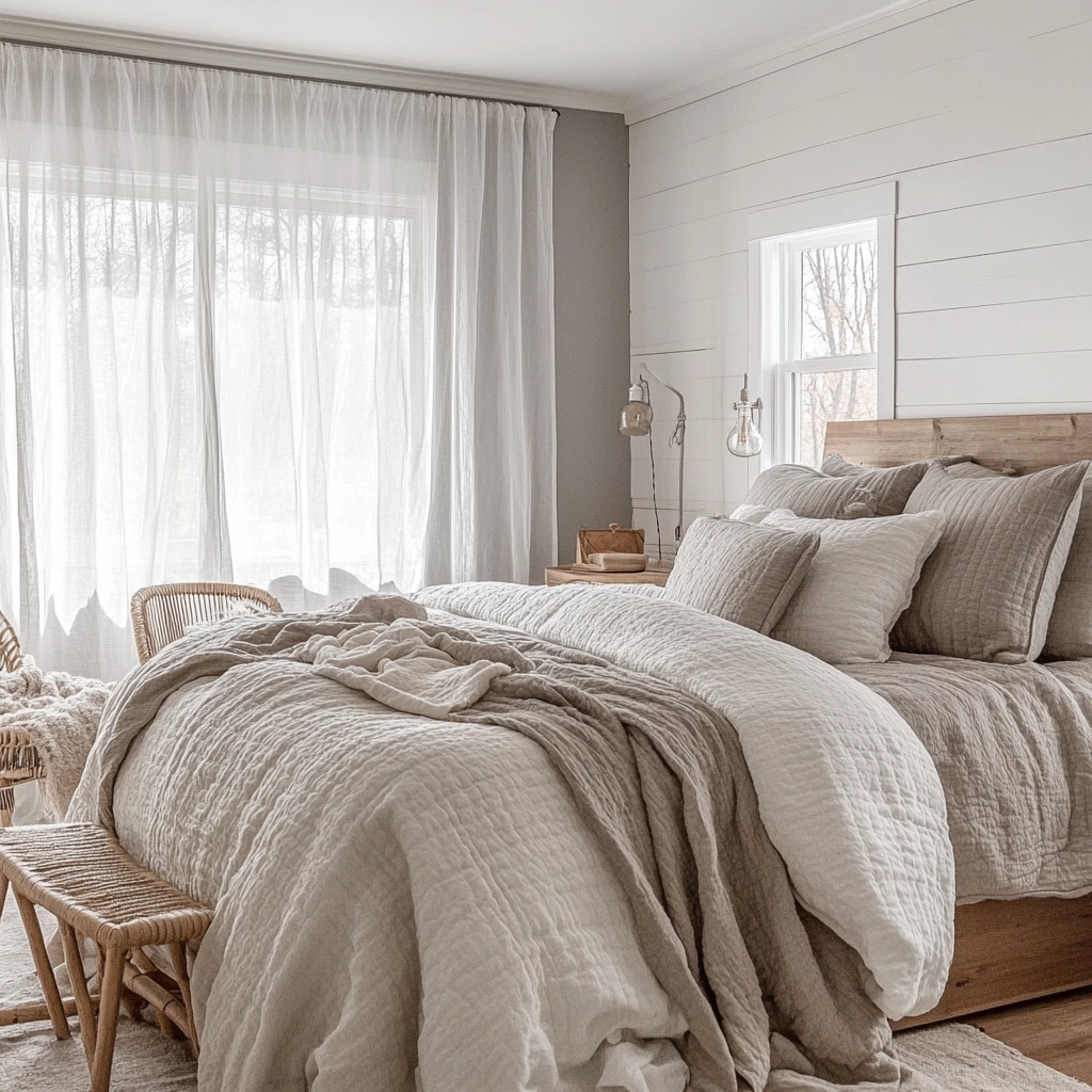 farmhouse bedroom accent wall ideas 6