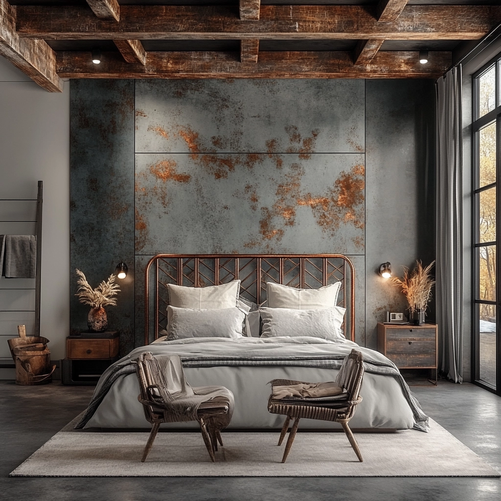 farmhouse bedroom accent wall ideas 62