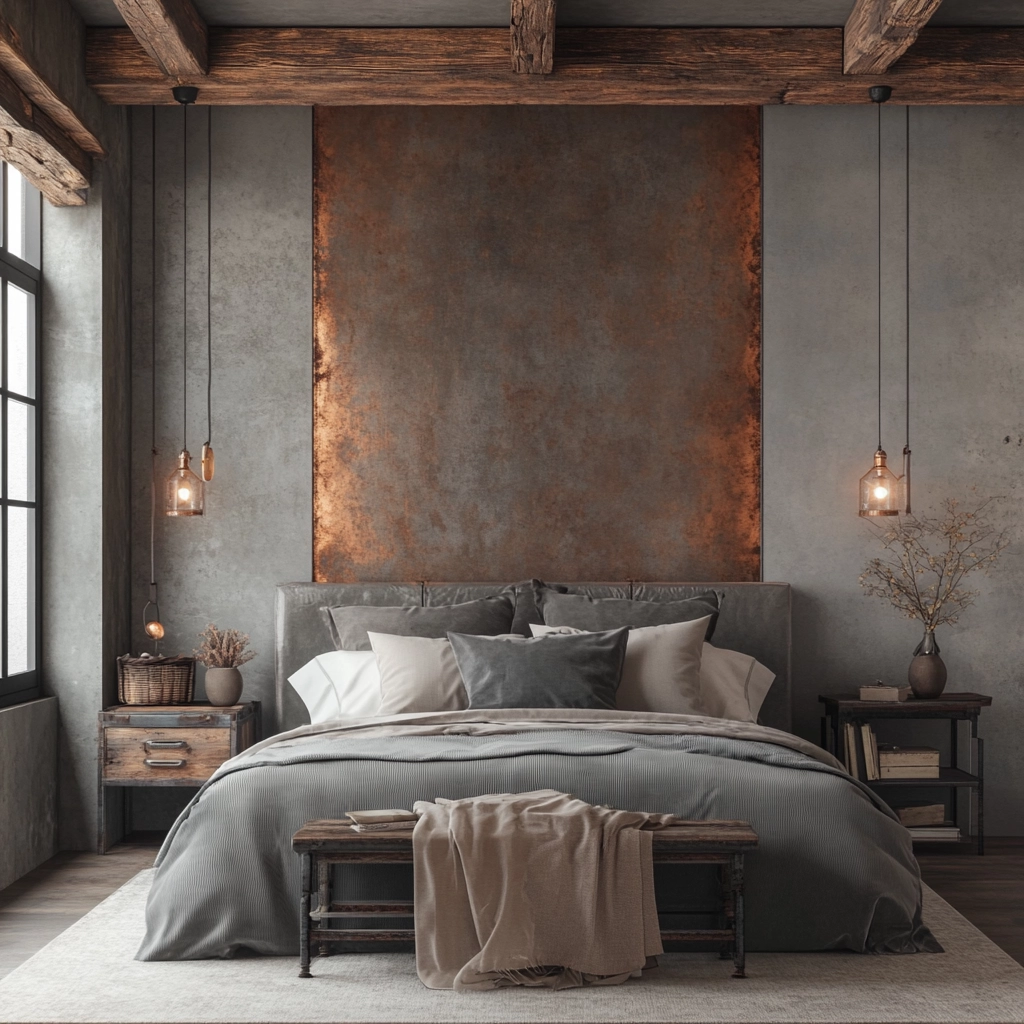 farmhouse bedroom accent wall ideas 63