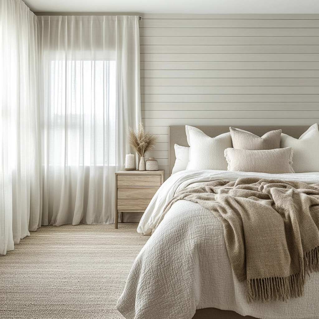 farmhouse bedroom accent wall ideas 7