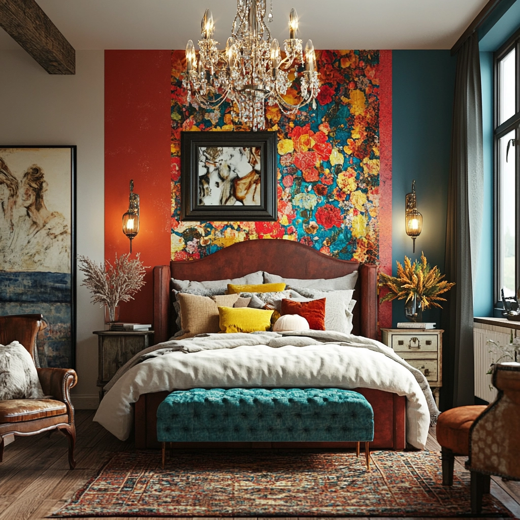 farmhouse bedroom accent wall ideas 70