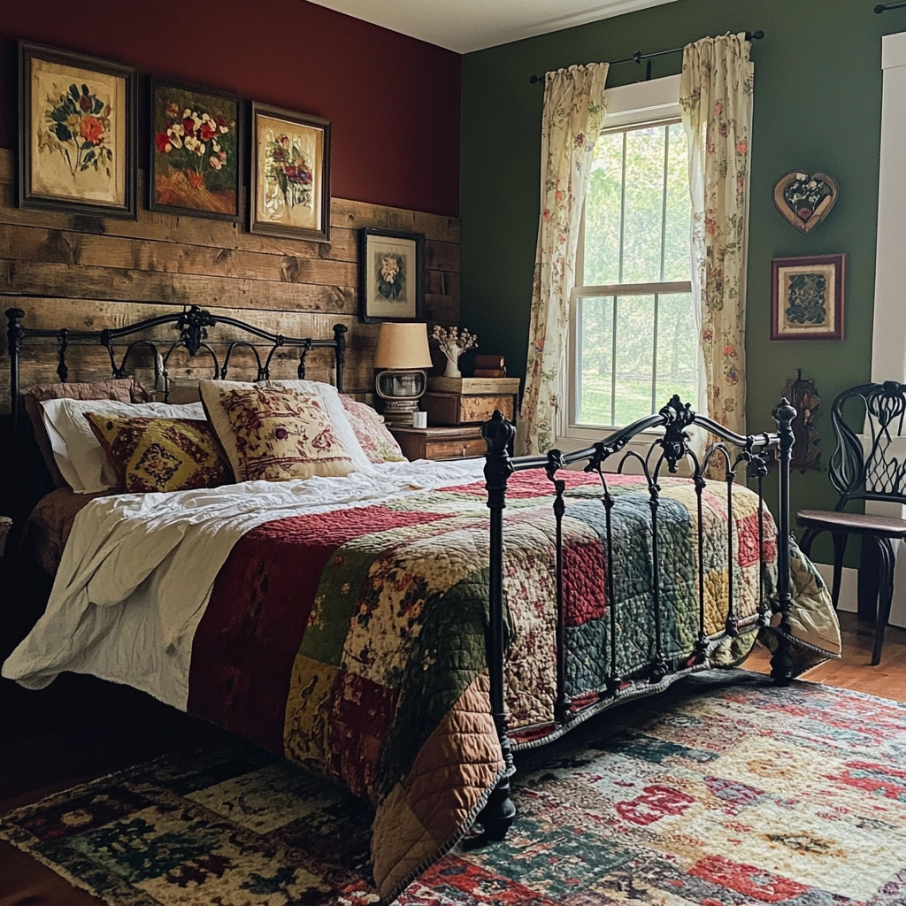 farmhouse bedroom accent wall ideas 73