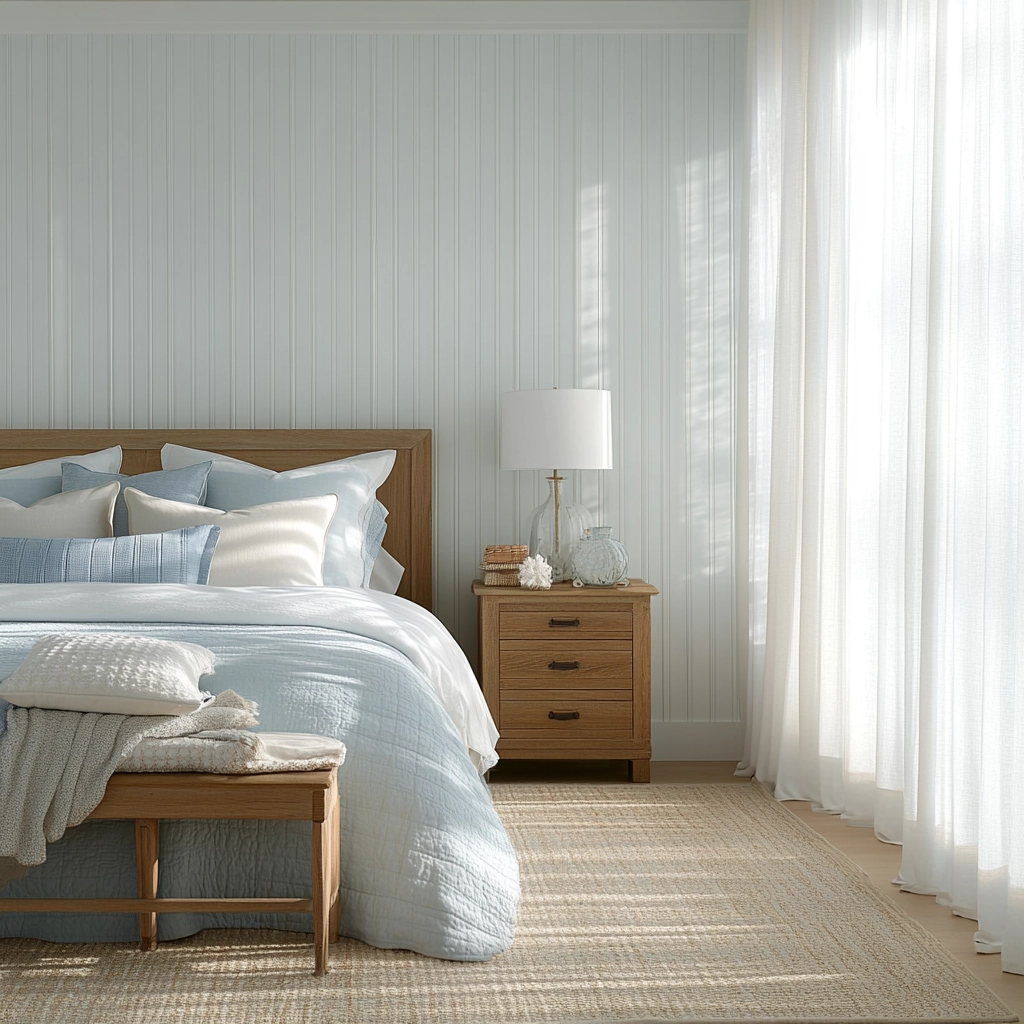 farmhouse bedroom accent wall ideas 77