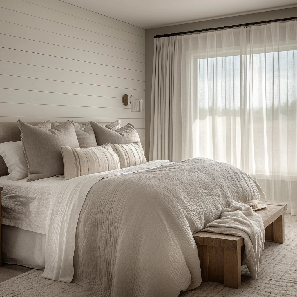 farmhouse bedroom accent wall ideas 8