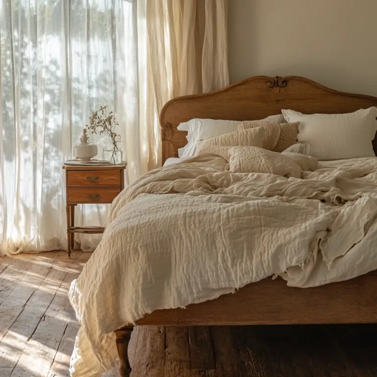 farmhouse bedroom bedding ideas 1