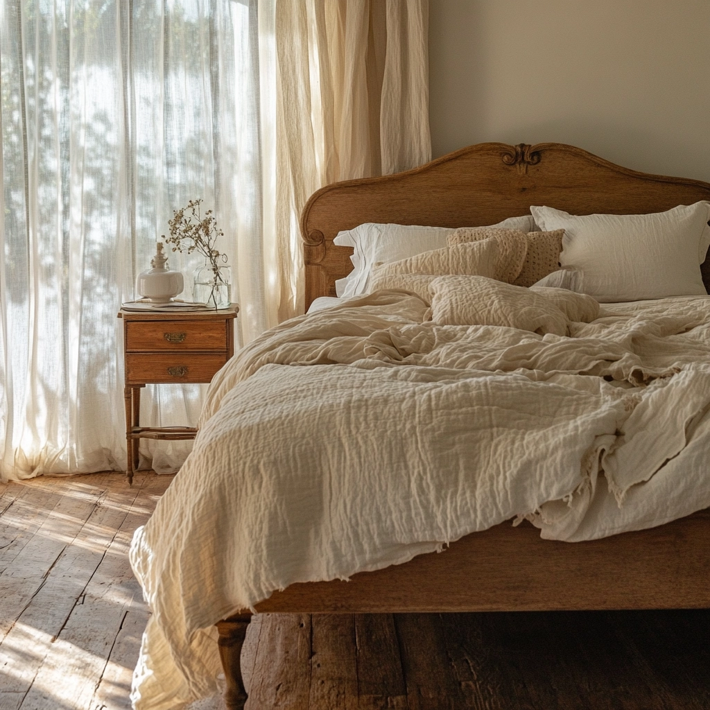 farmhouse bedroom bedding ideas 1
