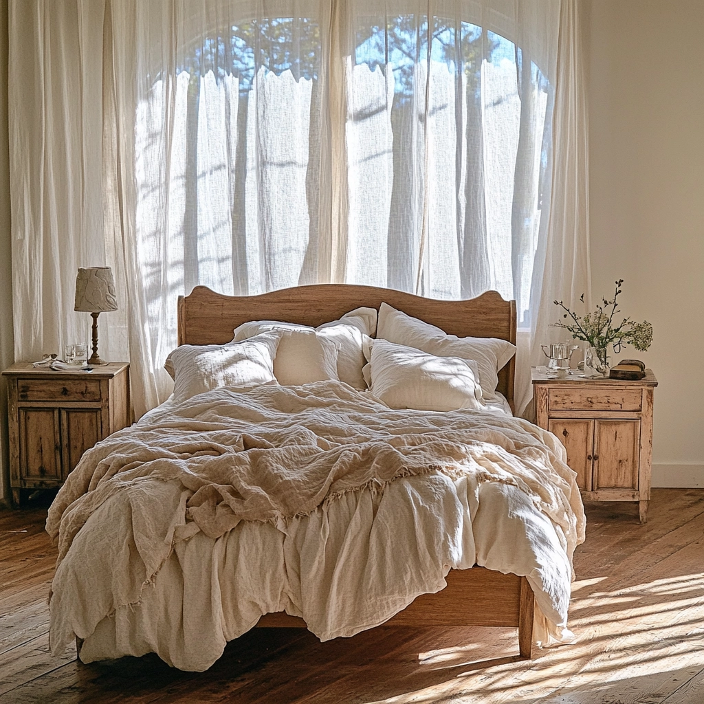 farmhouse bedroom bedding ideas 2