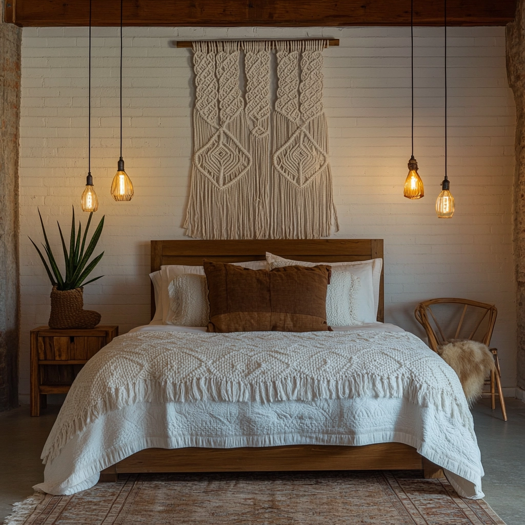 farmhouse bedroom bedding ideas 23
