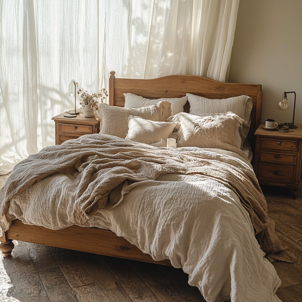 farmhouse bedroom bedding ideas 4