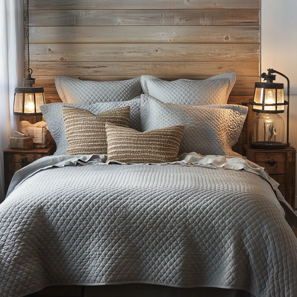farmhouse bedroom bedding ideas 7