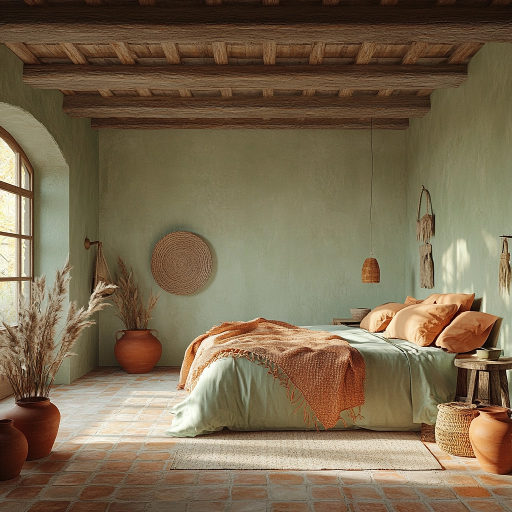 farmhouse bedroom color palette 79