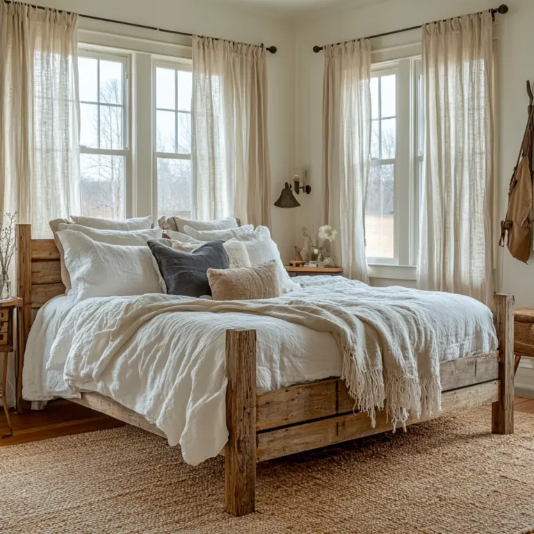 farmhouse bedroom curtain ideas 1