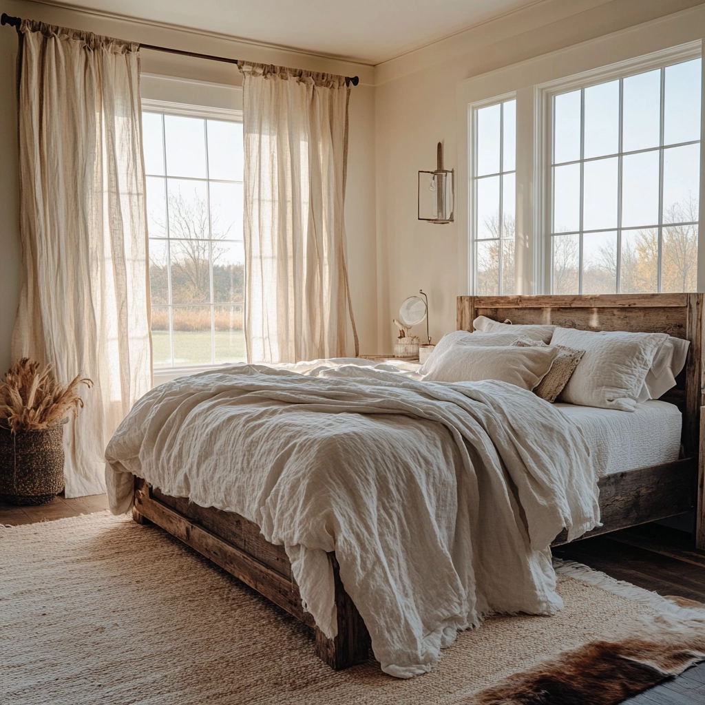 farmhouse bedroom curtain ideas 3