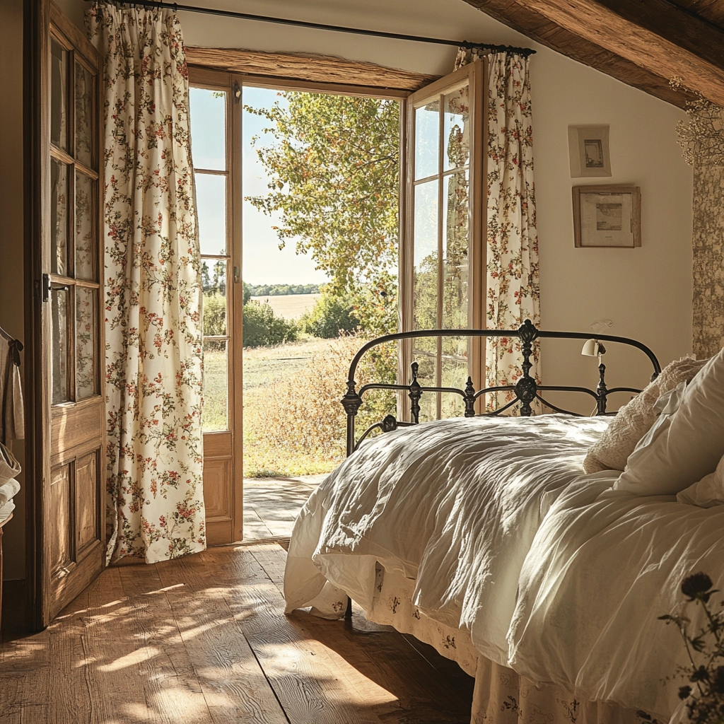 farmhouse bedroom curtain ideas 43