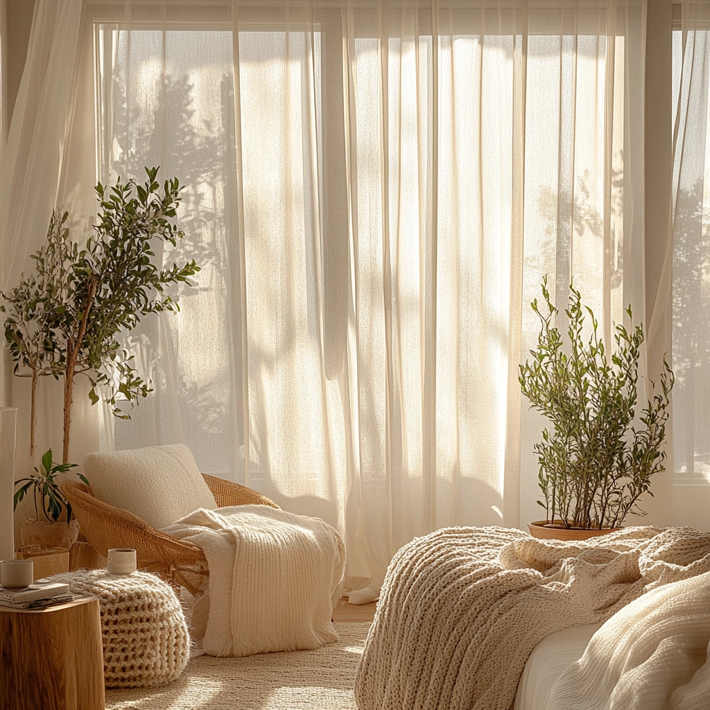 farmhouse bedroom curtain ideas 5