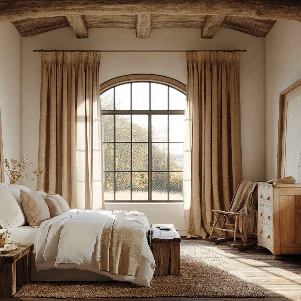 farmhouse bedroom curtain ideas 79