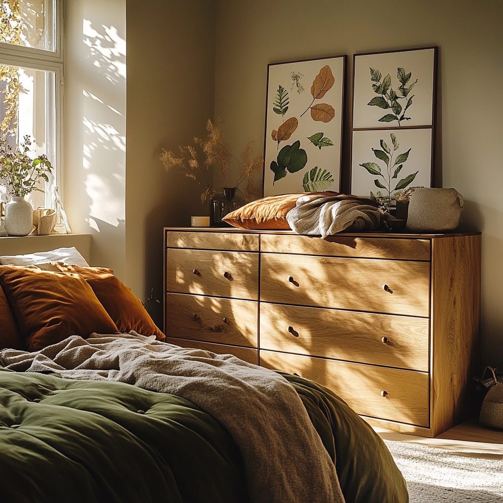 farmhouse bedroom dresser decor 10