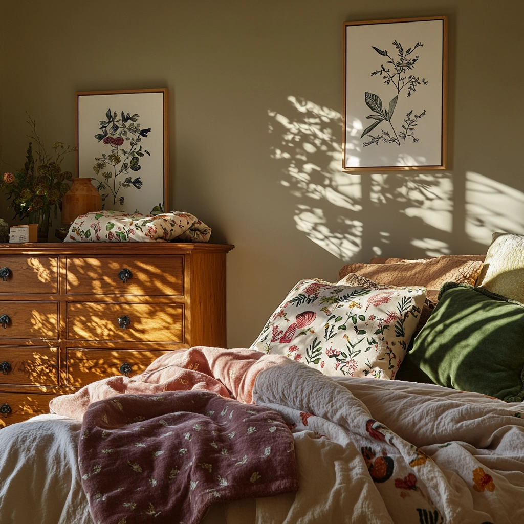 farmhouse bedroom dresser decor 12